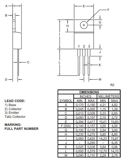 2N6107 Package